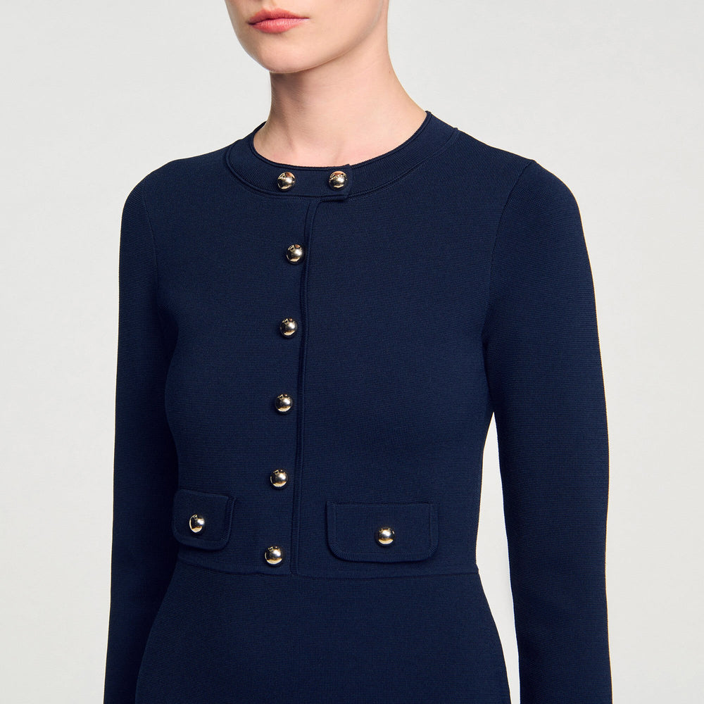 Sandro Women Mini button-up knit dress