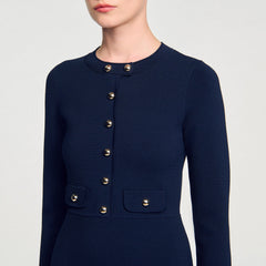 Sandro Women Mini button-up knit dress