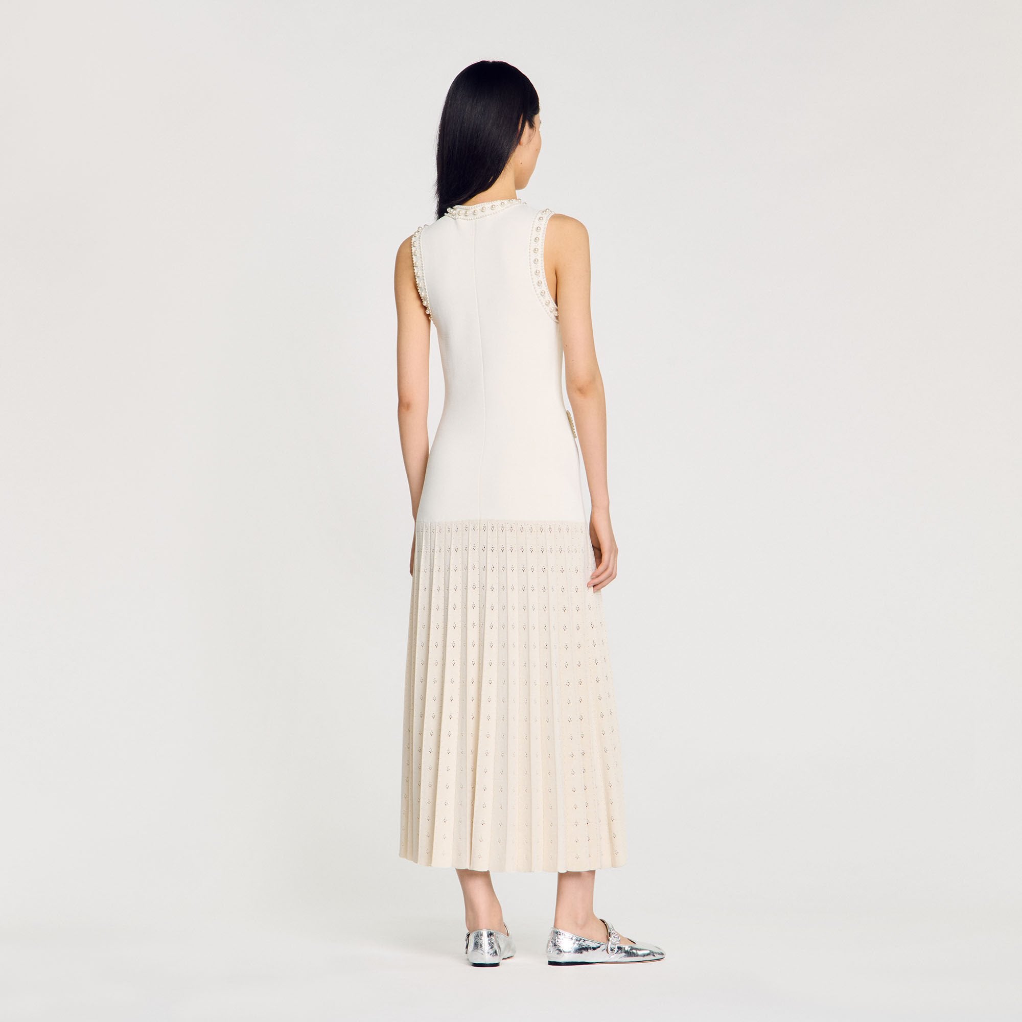 Sandro Women Pearl bead knit maxi dress