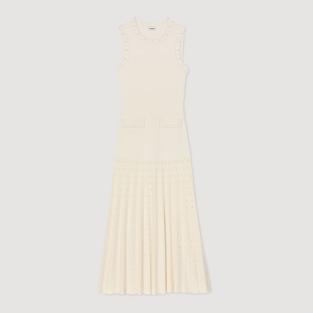Sandro Women Pearl bead knit maxi dress