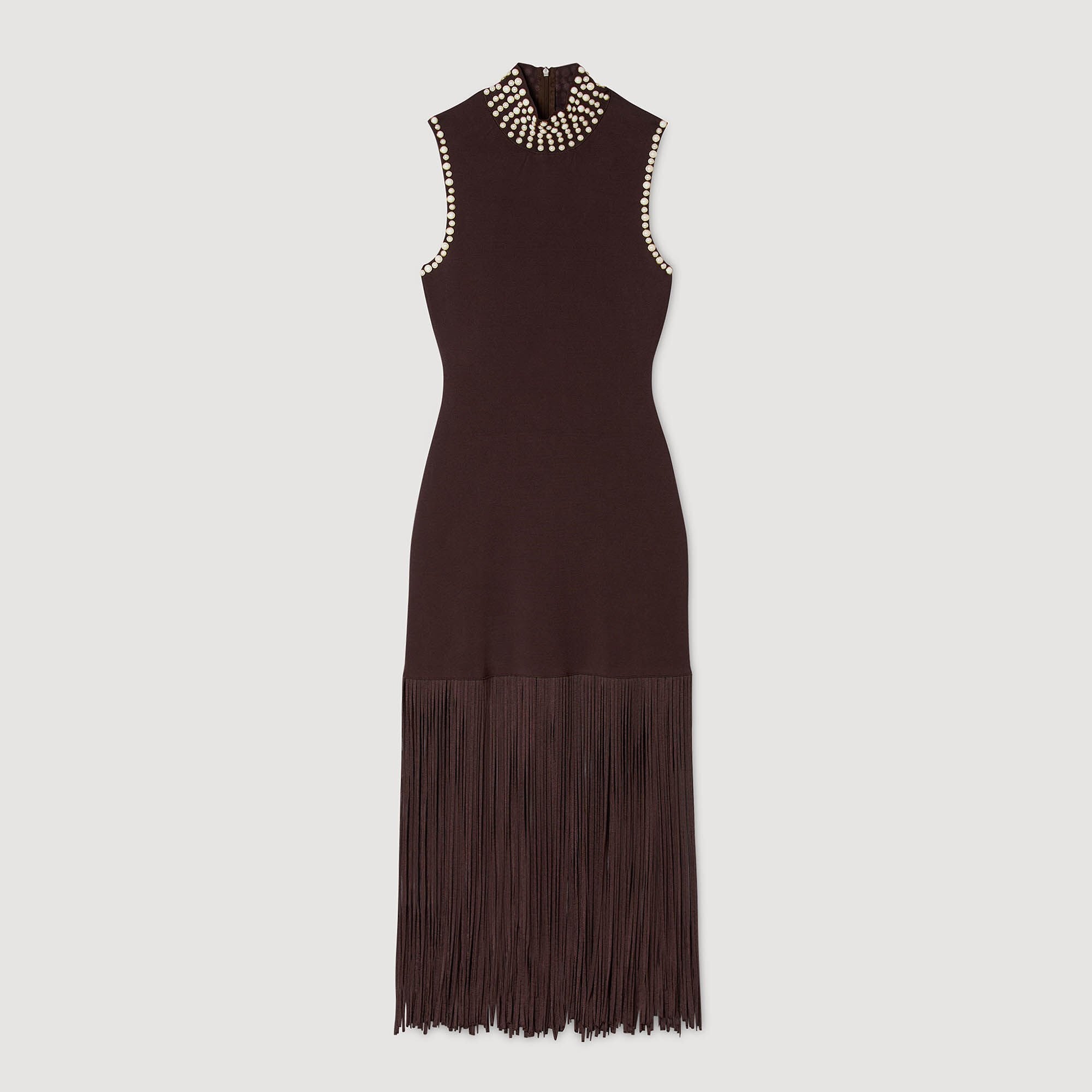 Sandro Women Fringed knit midi dress