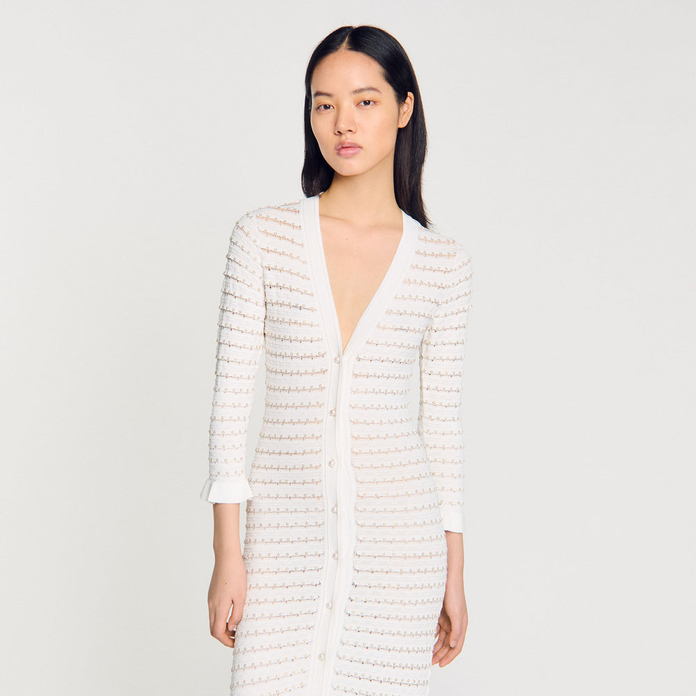 Sandro Women Maxi dress with pearl details