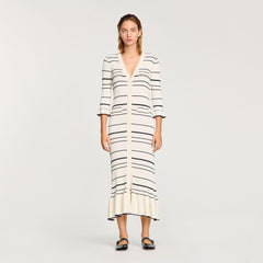 Sandro Women Striped knit maxi dress