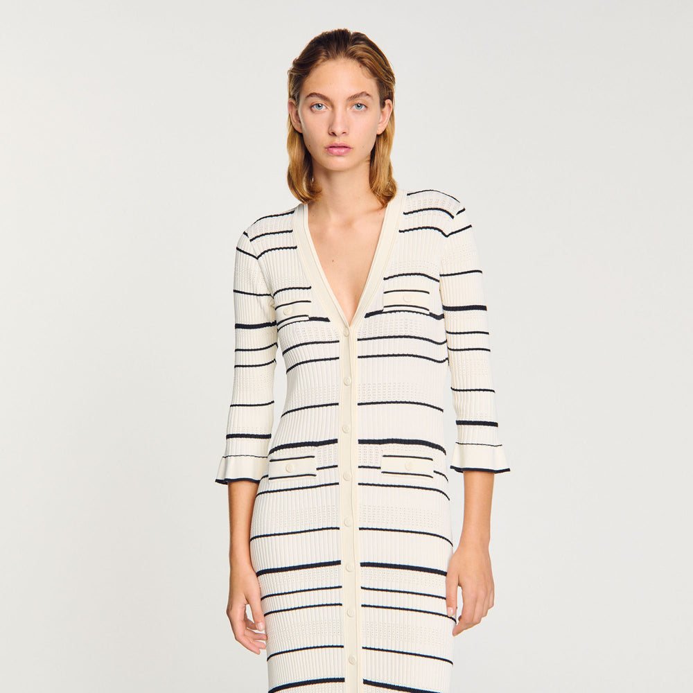 Sandro Women Striped knit maxi dress
