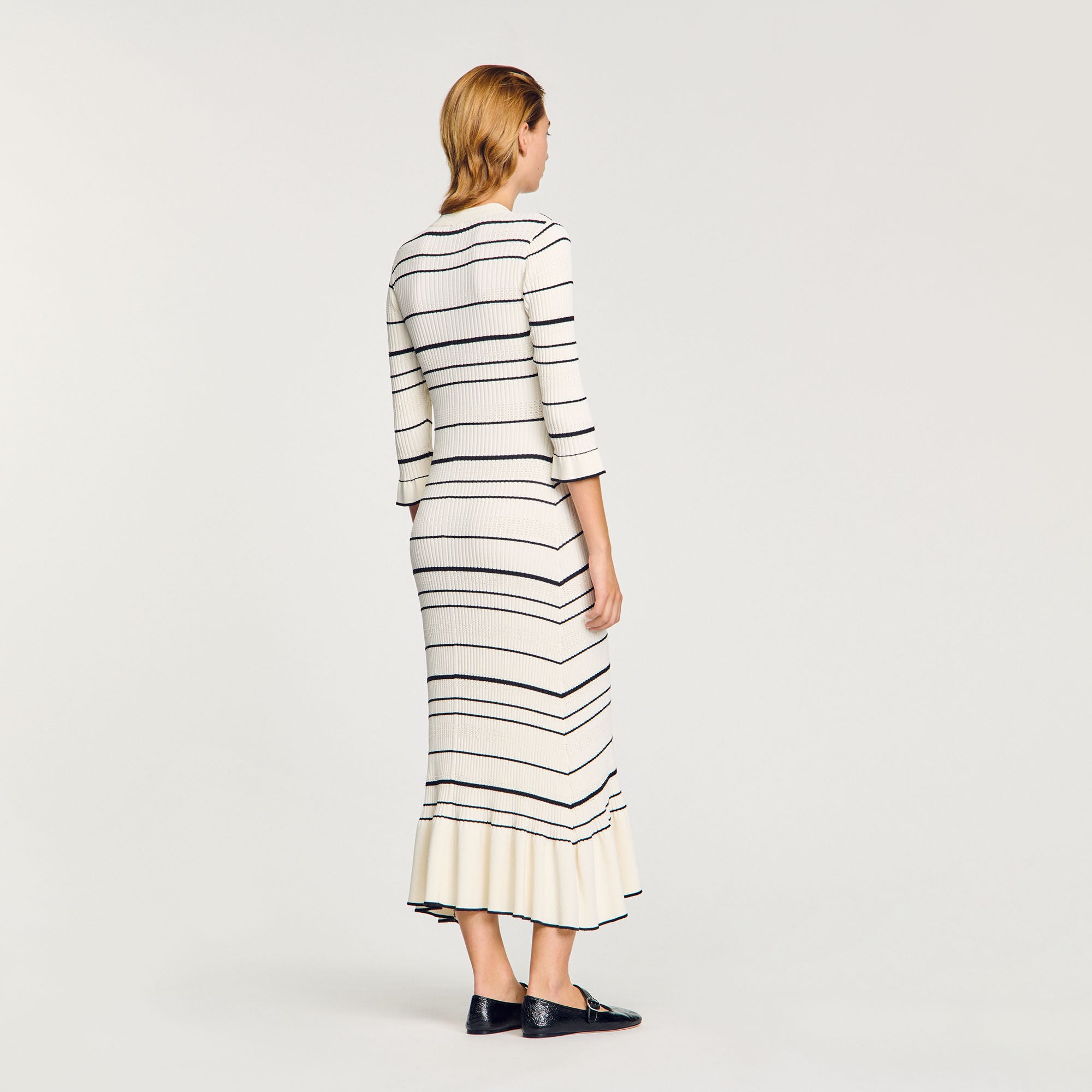 Sandro Women Striped knit maxi dress