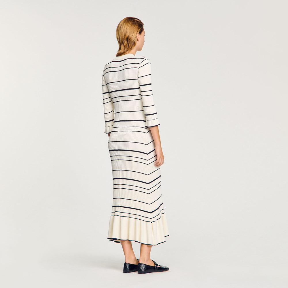 Sandro Women Striped knit maxi dress