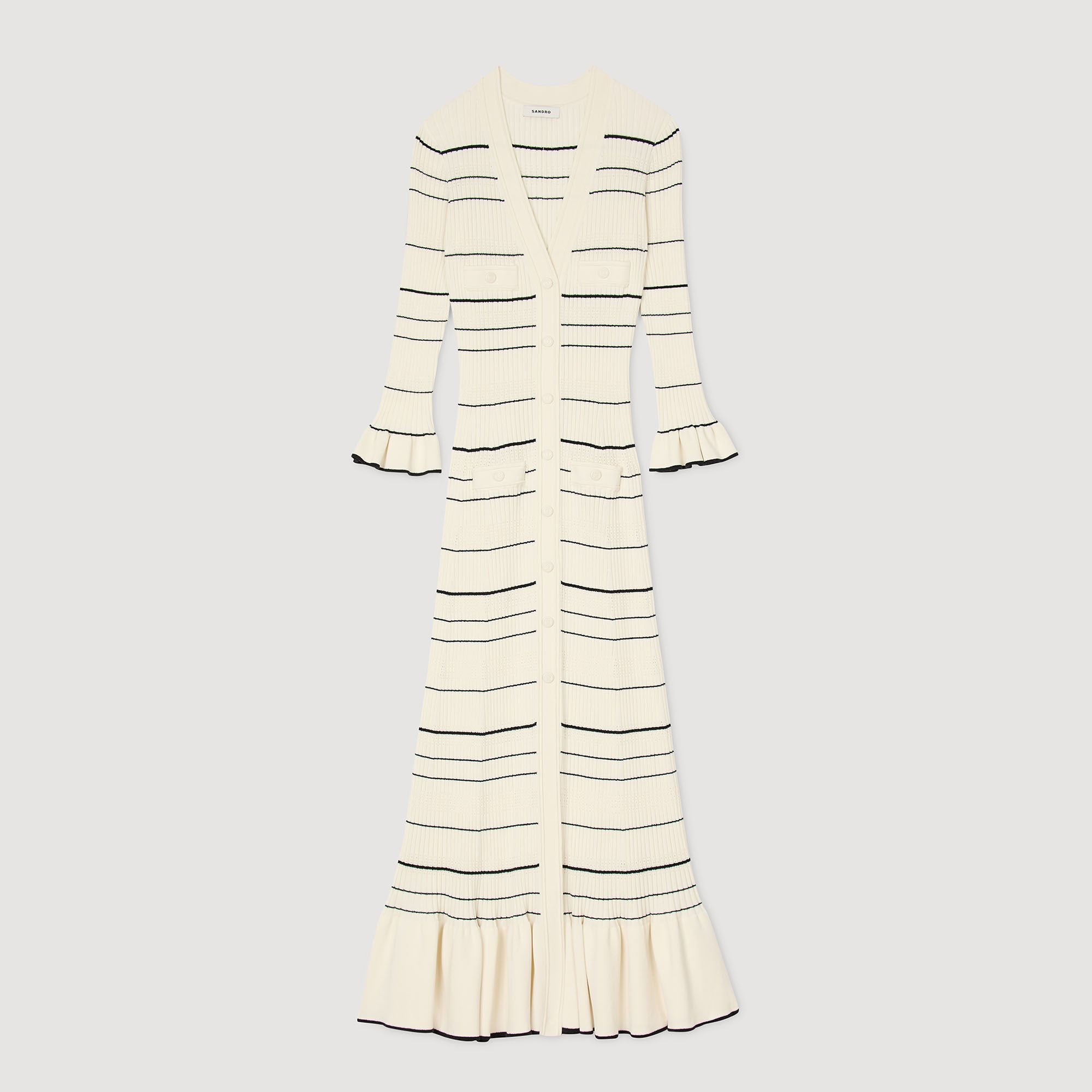 Sandro Women Striped knit maxi dress