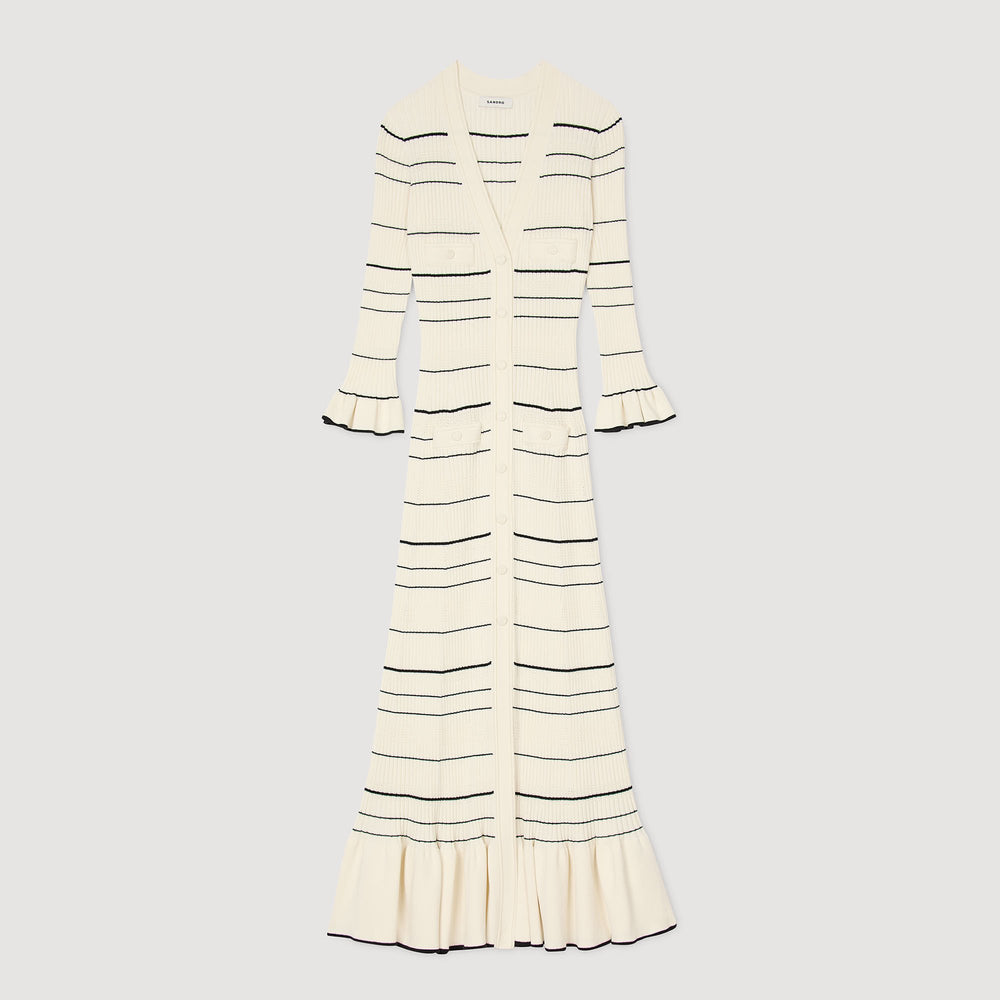 Sandro Women Striped knit maxi dress