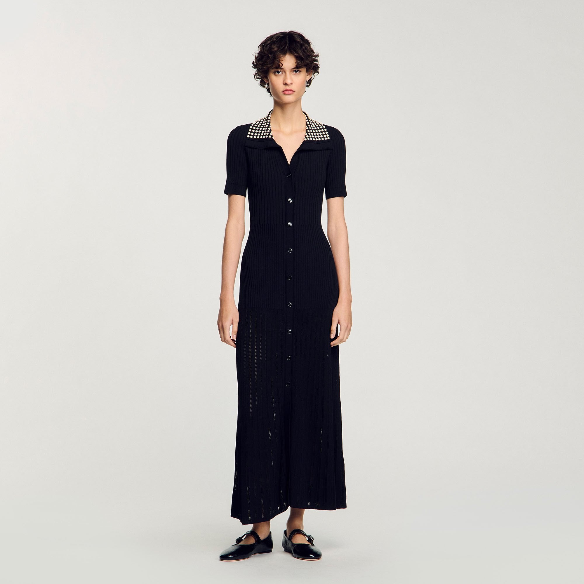 Sandro Women Knit maxi dress with studs