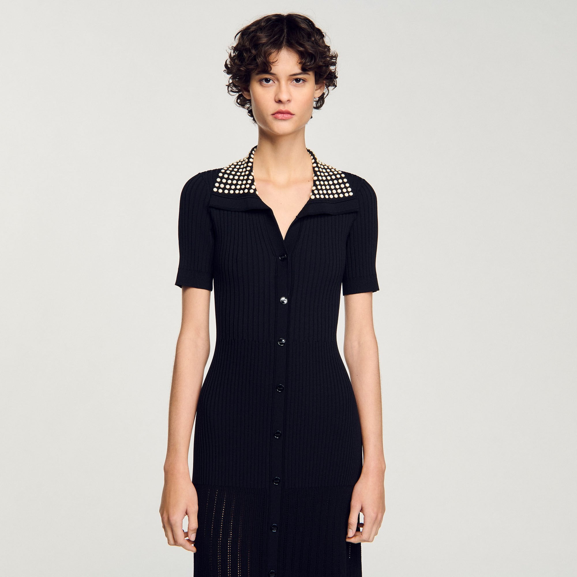 Sandro Women Knit maxi dress with studs