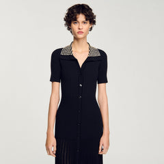Sandro Women Knit maxi dress with studs