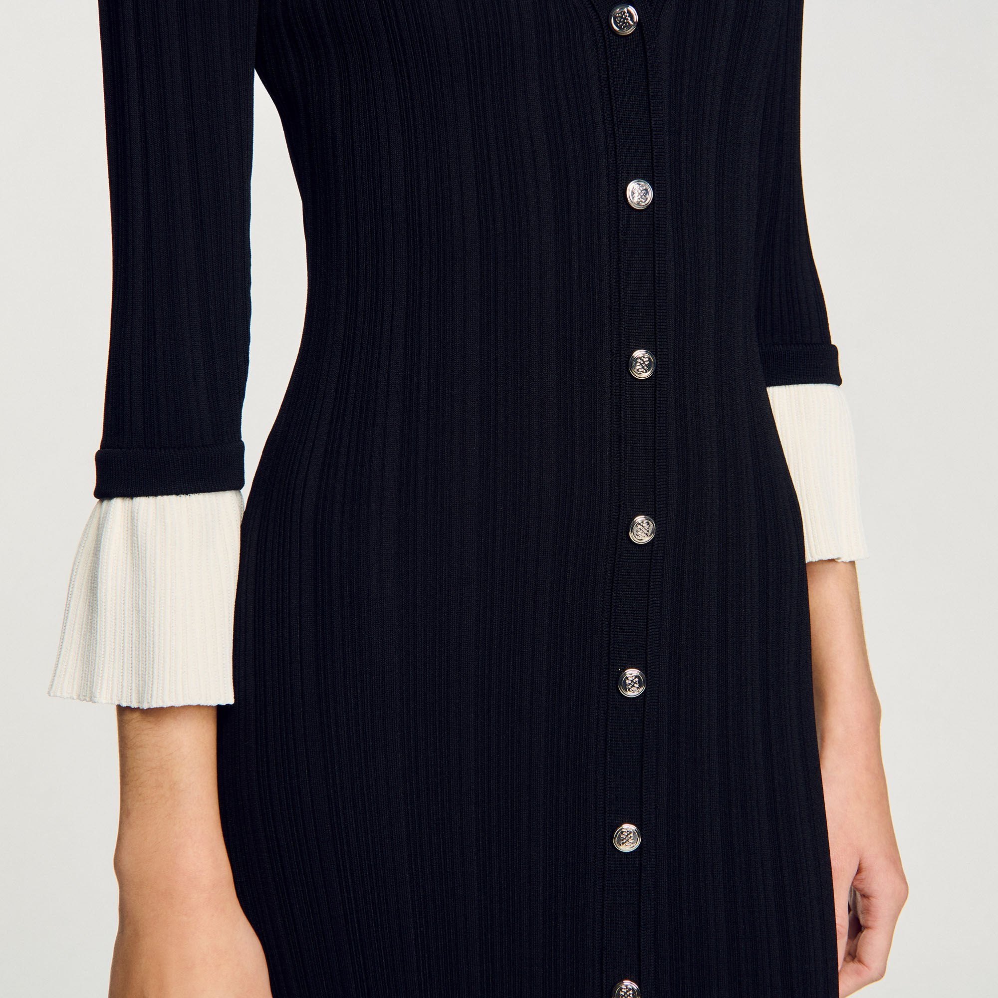 Sandro Women Two-tone knit maxi dress