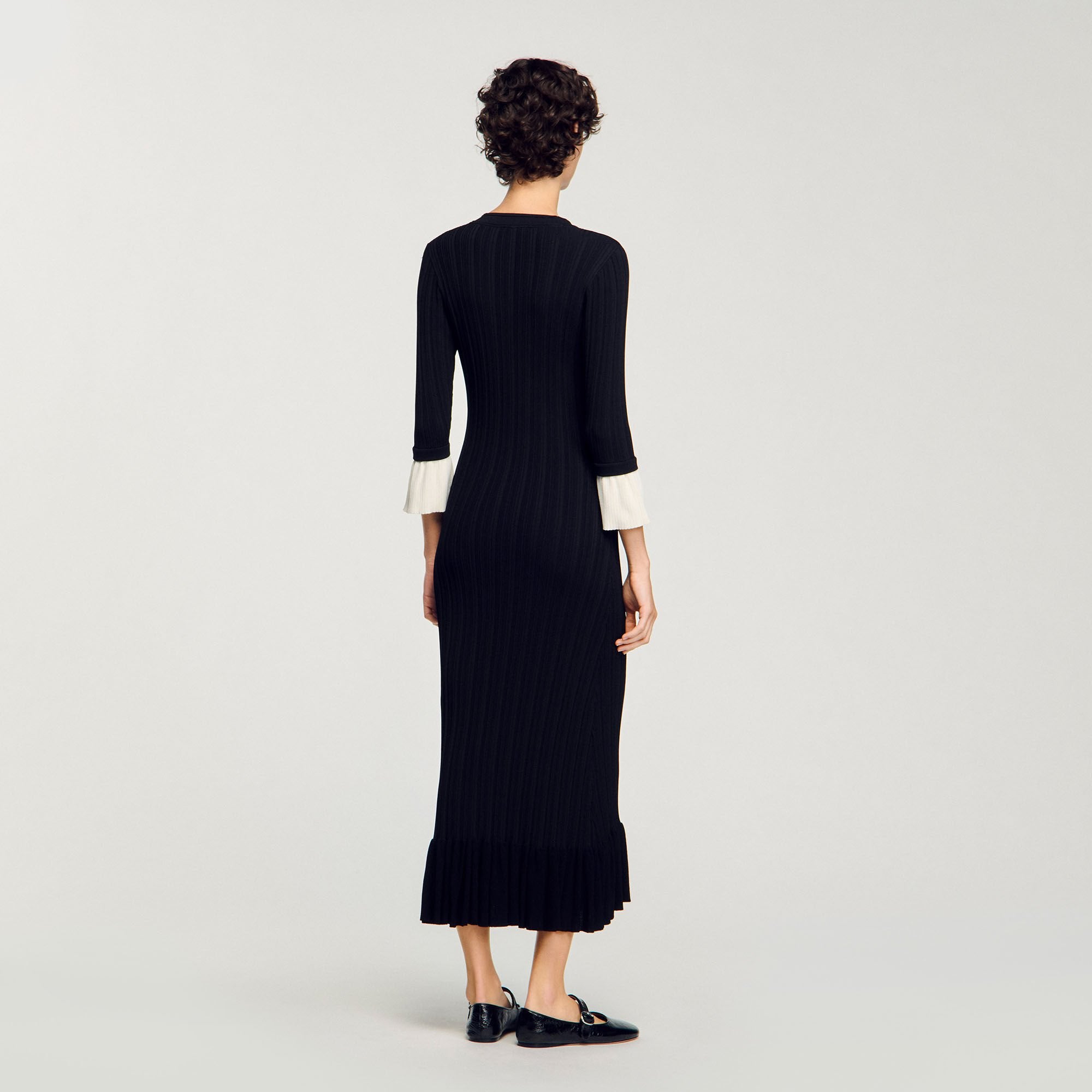 Sandro Women Two-tone knit maxi dress