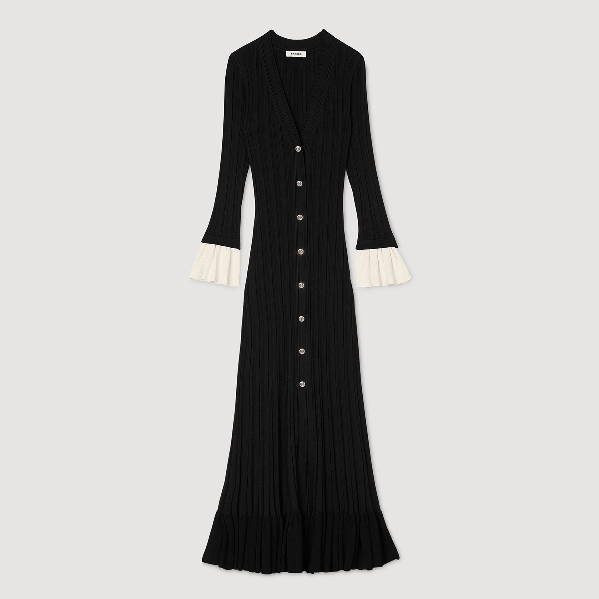 Sandro Women Two-tone knit maxi dress