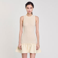 Sandro Women Mini knit dress with ruffle