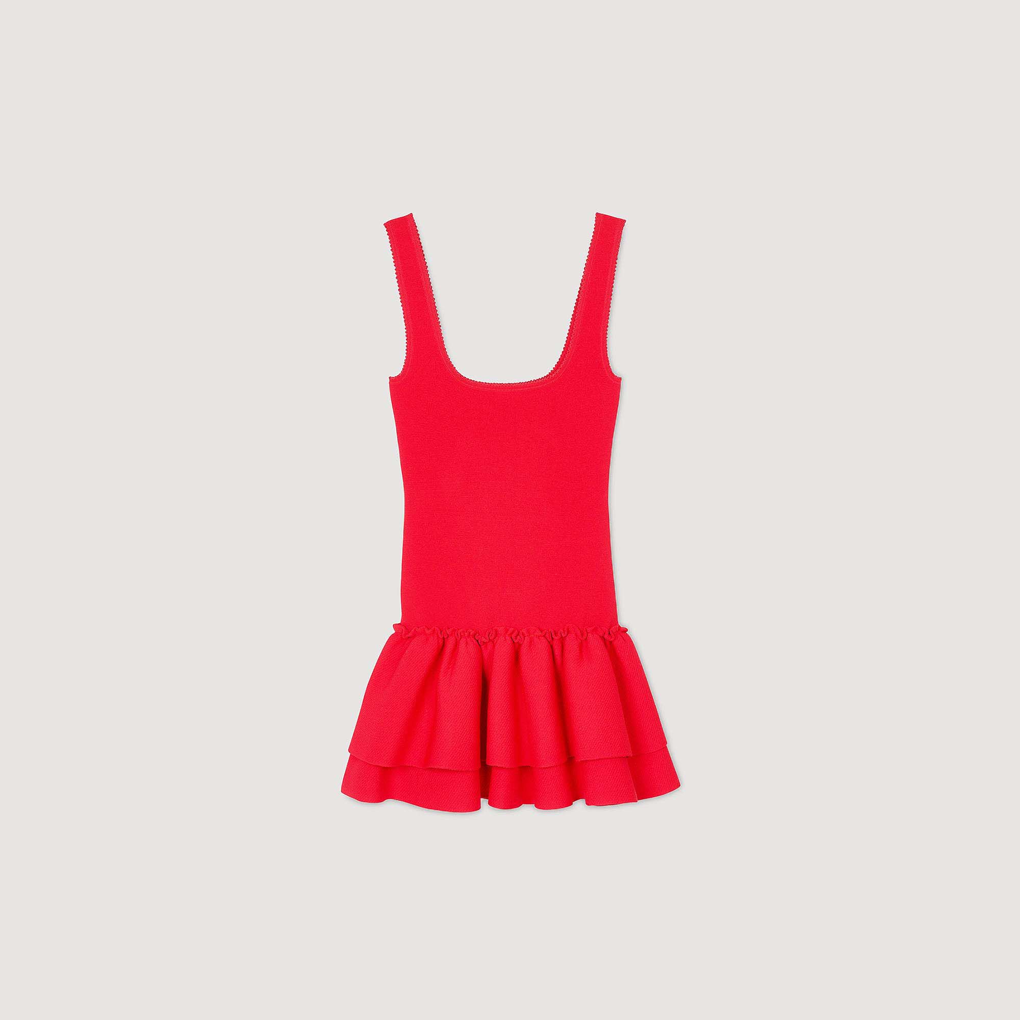 Sandro Women Mini knit dress with ruffles