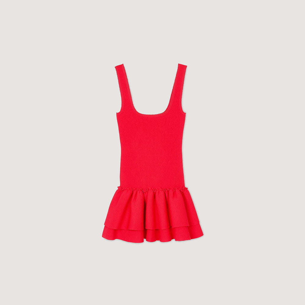 Sandro Women Mini knit dress with ruffles