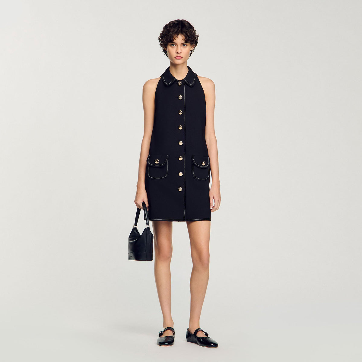 Sandro Women Peter Pan collar mini dress