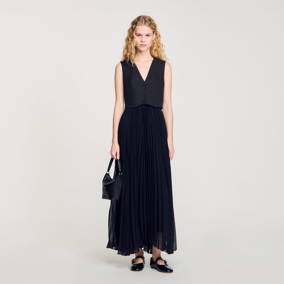 Sandro Women Pleated maxi dress