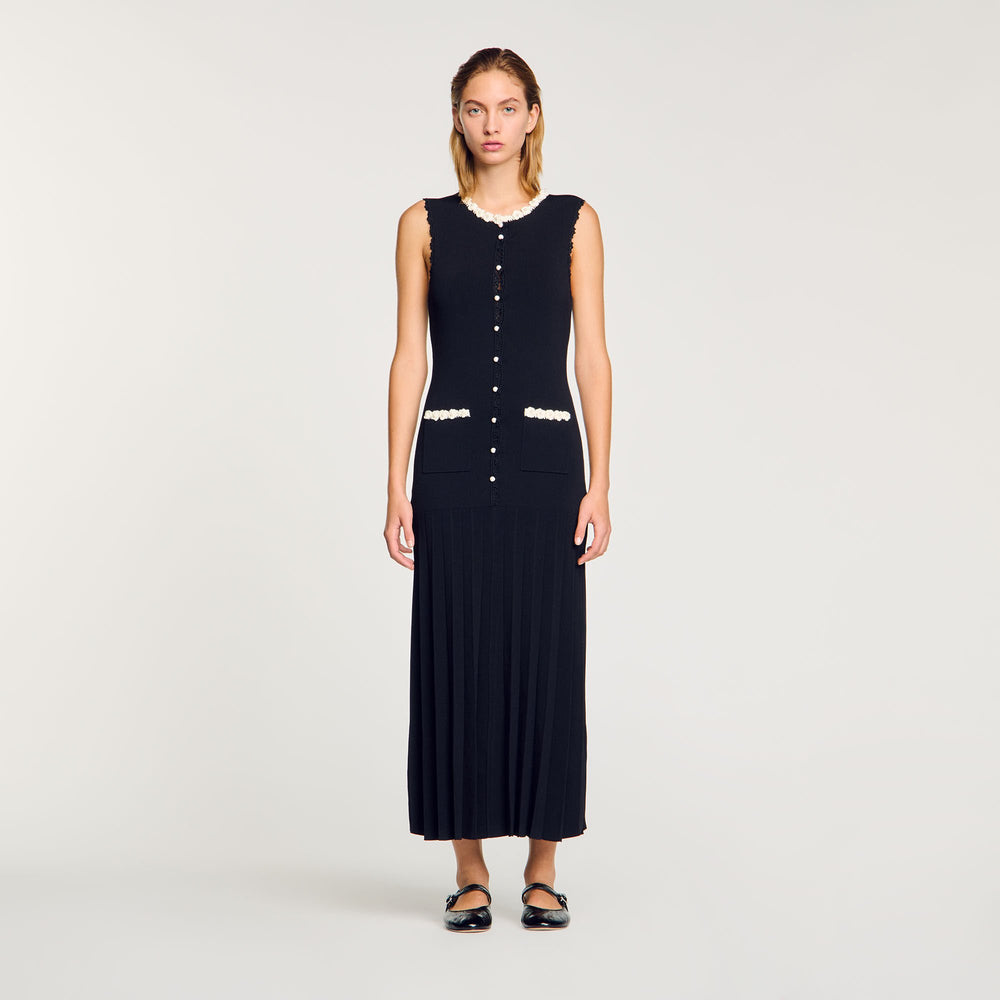 Sandro Women Maxi dress with crochet detailing