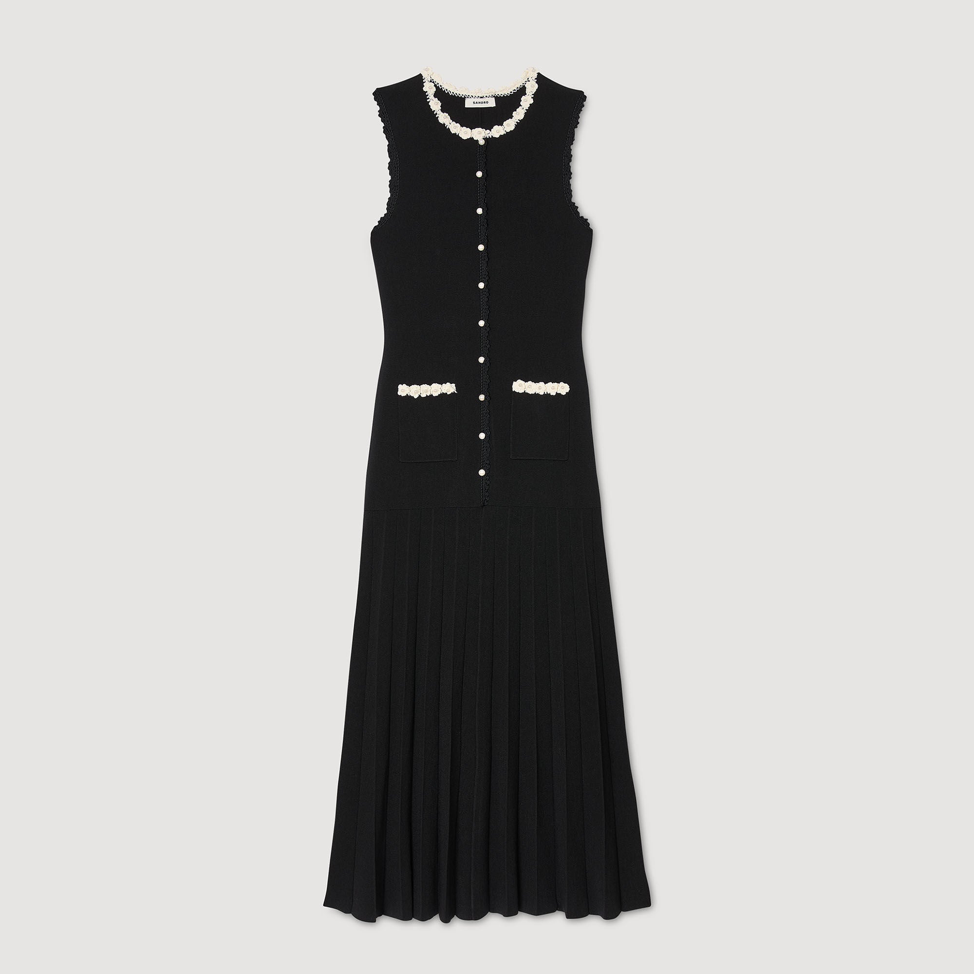 Sandro Women Maxi dress with crochet detailing