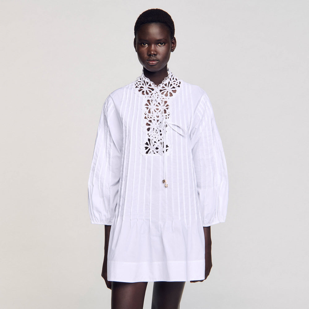 Sandro Women Mini dress with lace detail