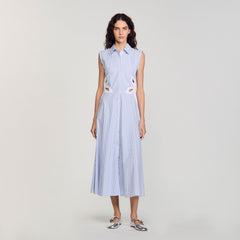 Sandro Women Striped embroidered maxi dress