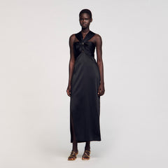 Sandro Women Slit satin-effect maxi dress