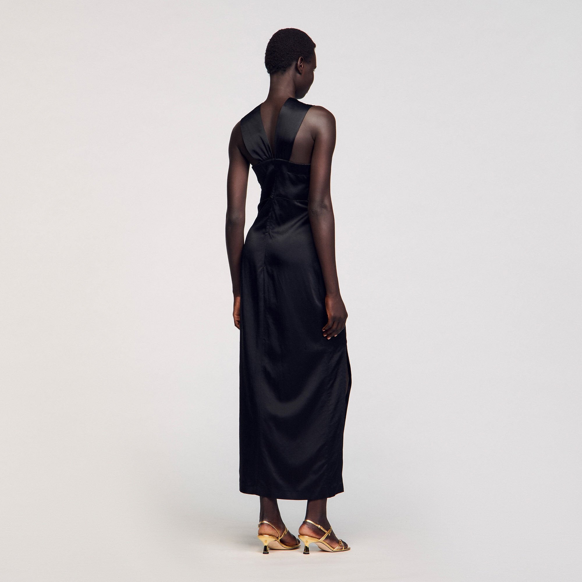 Sandro Women Slit satin-effect maxi dress
