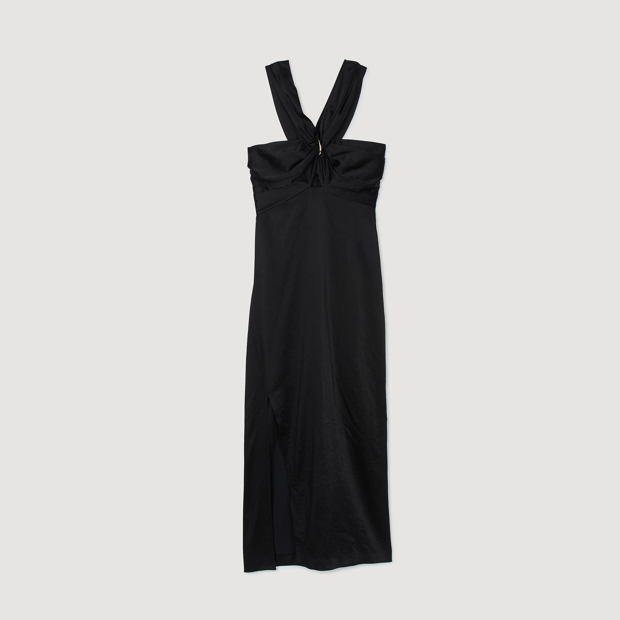 Sandro Women Slit satin-effect maxi dress