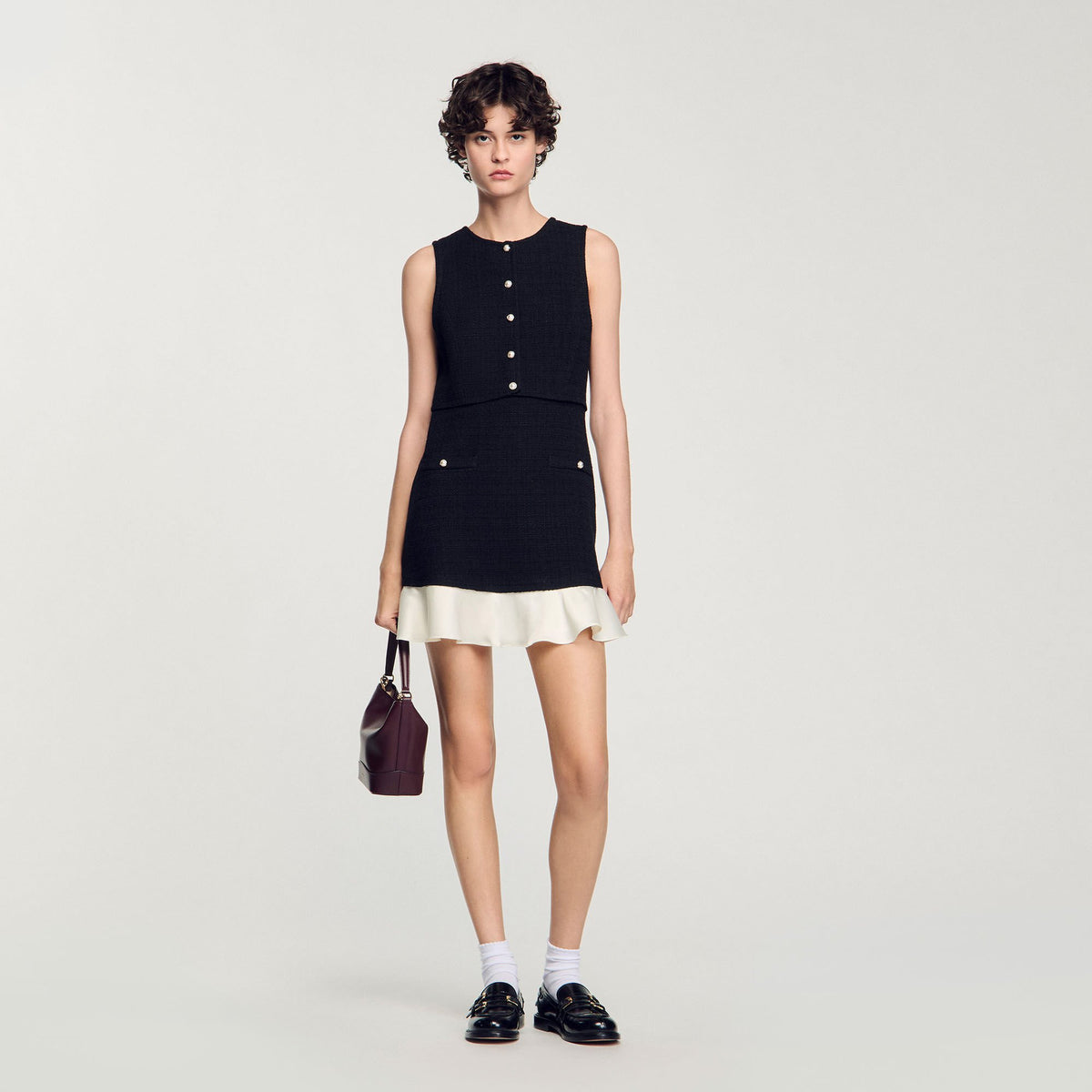 Sandro Women Two-tone tweed mini dress