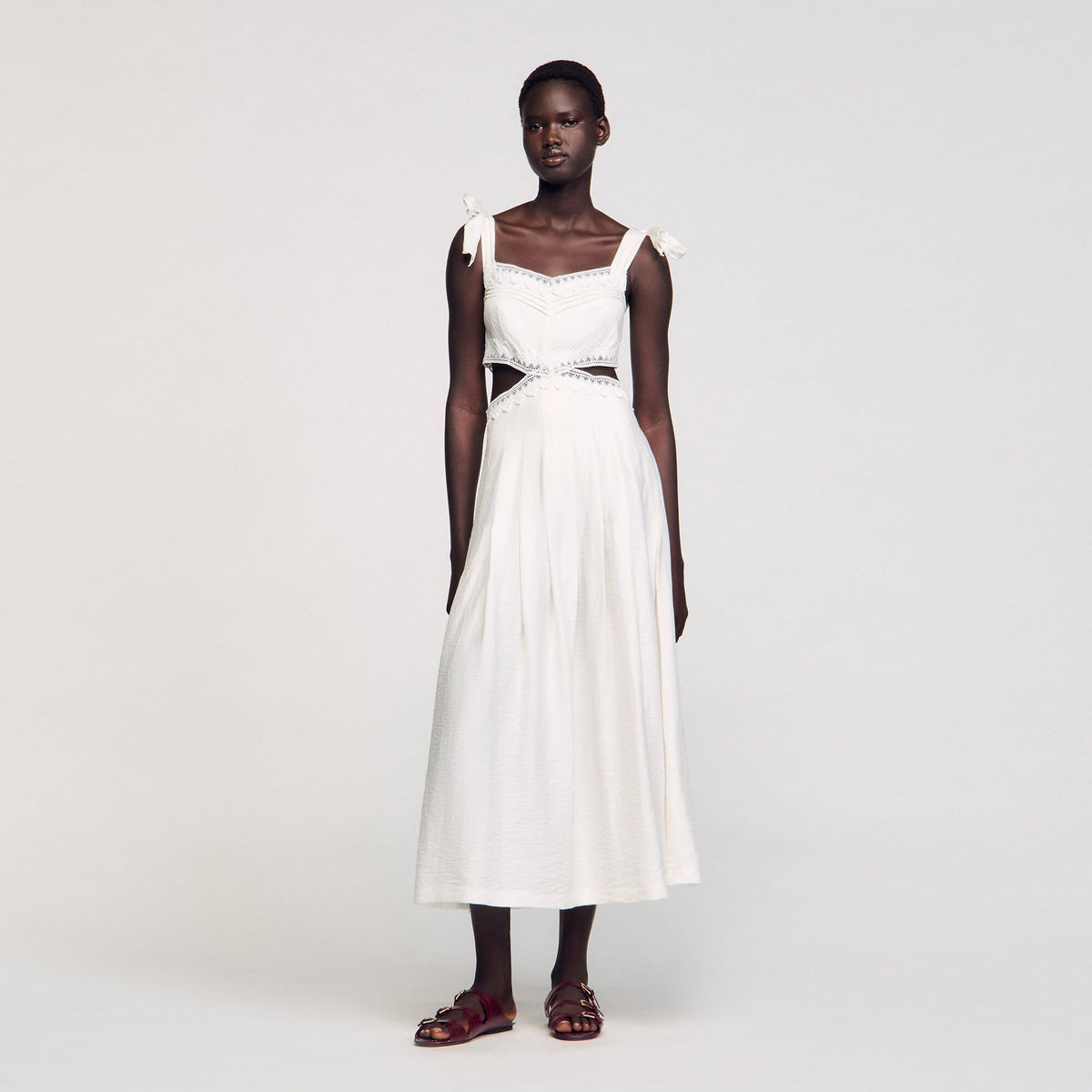 Sandro Women Lace trim maxi dress