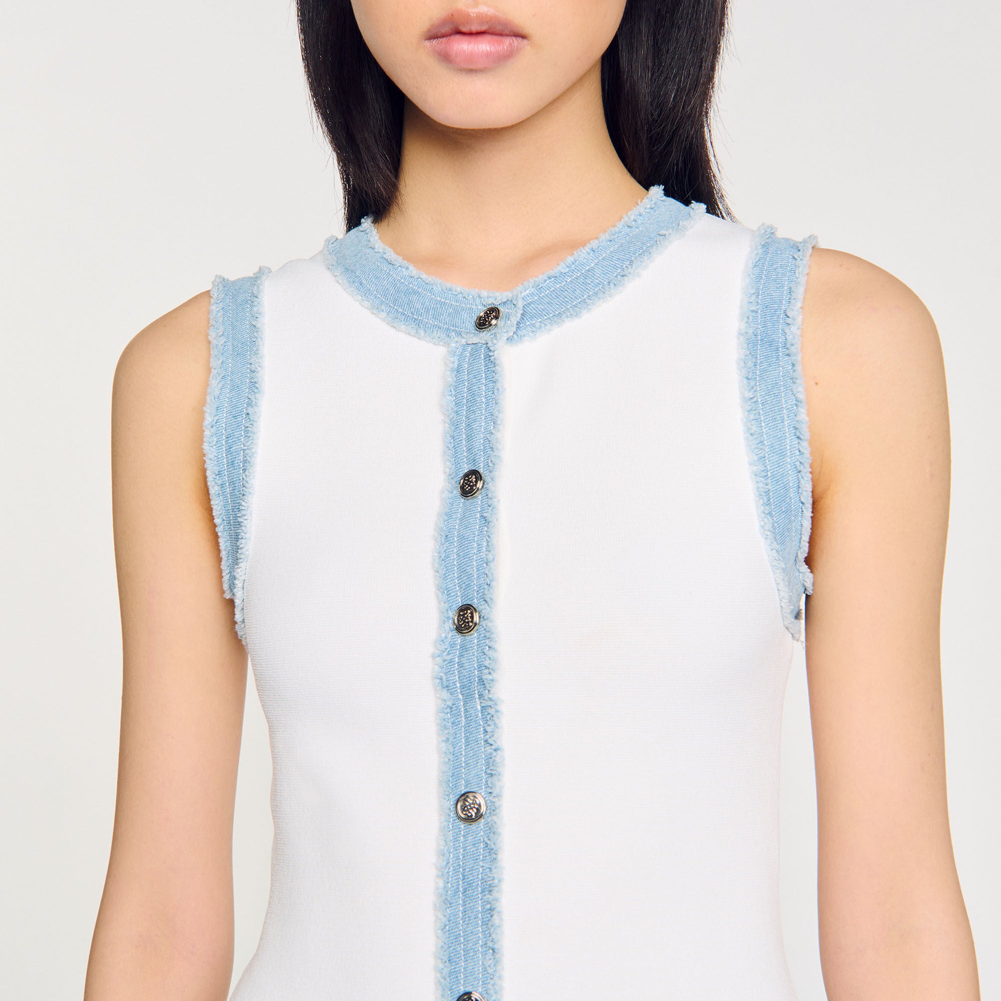 Sandro Women Mini knit dress with ruffles