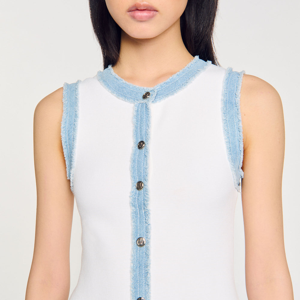 Sandro Women Mini knit dress with ruffles