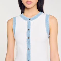 Sandro Women Mini knit dress with ruffles