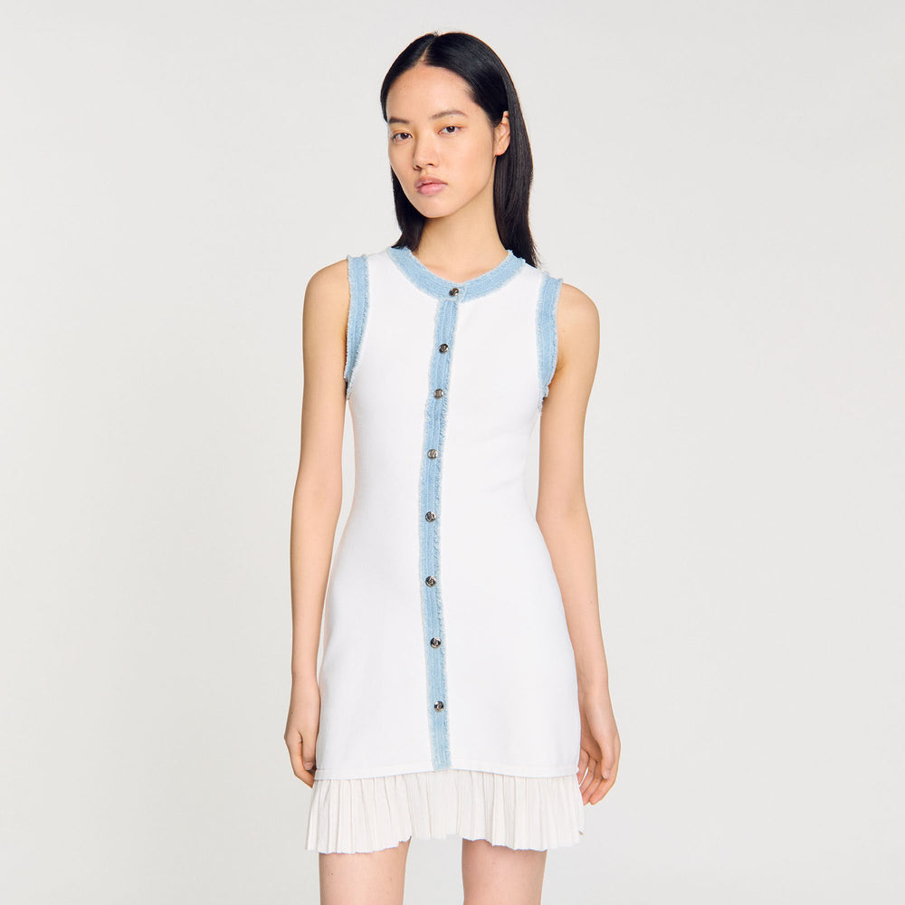 Sandro Women Mini knit dress with ruffles