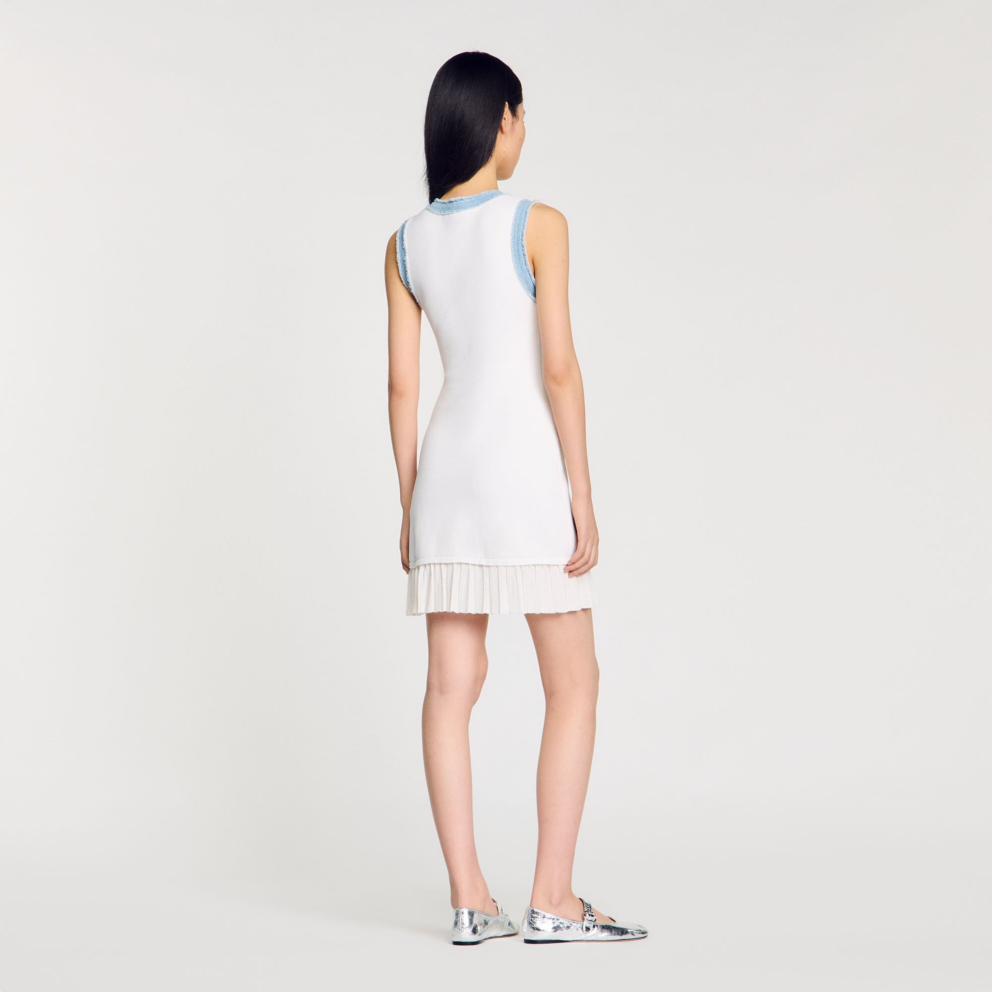 Sandro Women Mini knit dress with ruffles
