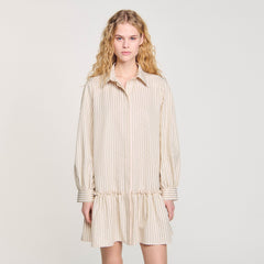 Sandro Women Rhinestone striped shirt dress