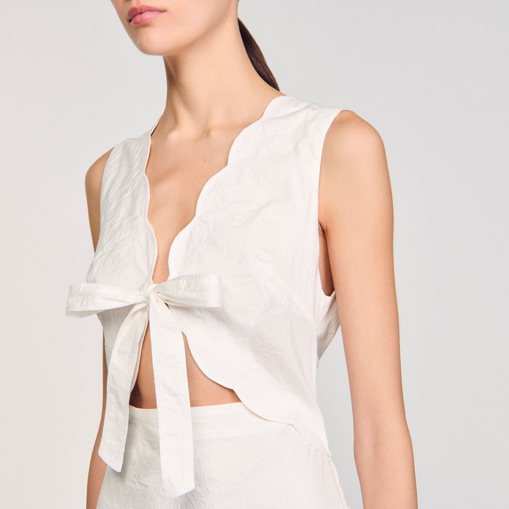Sandro Women Crinkled maxi dress with bow