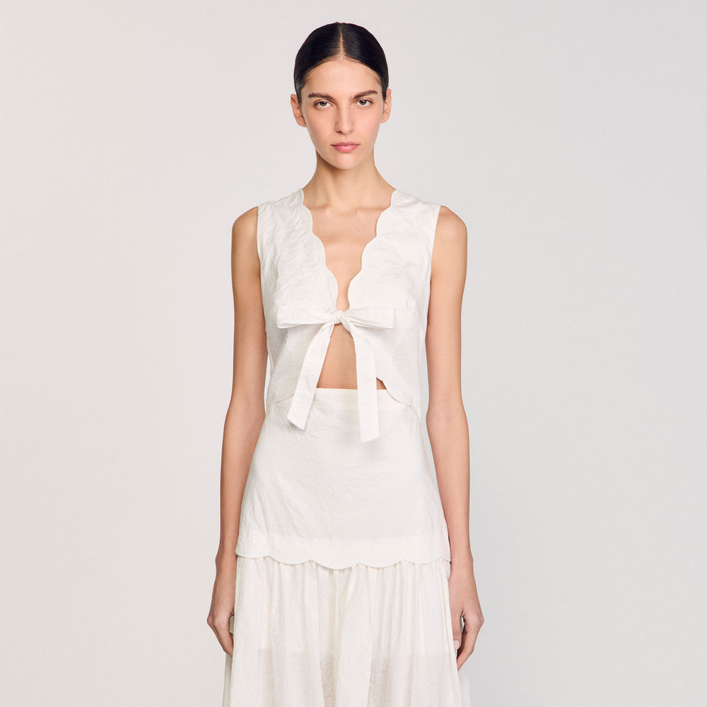 Sandro Women Crinkled maxi dress with bow