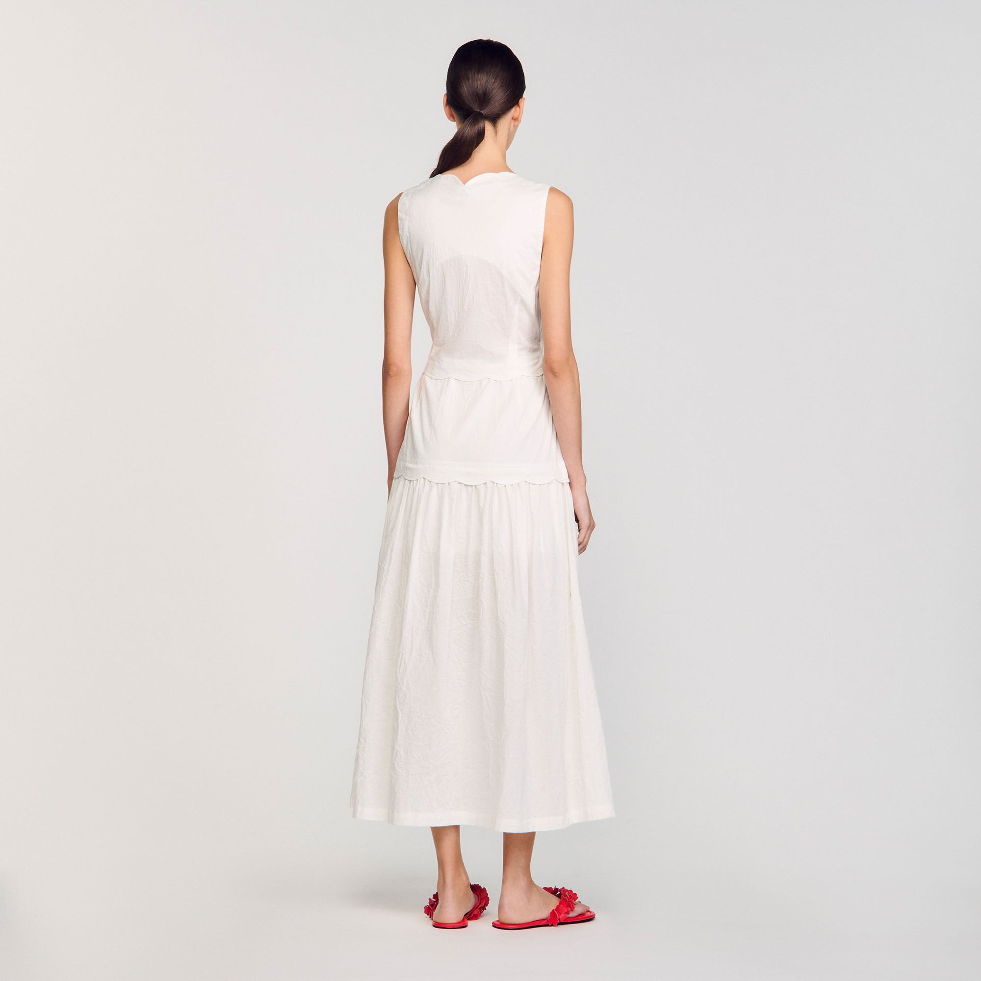 Sandro Women Crinkled maxi dress with bow