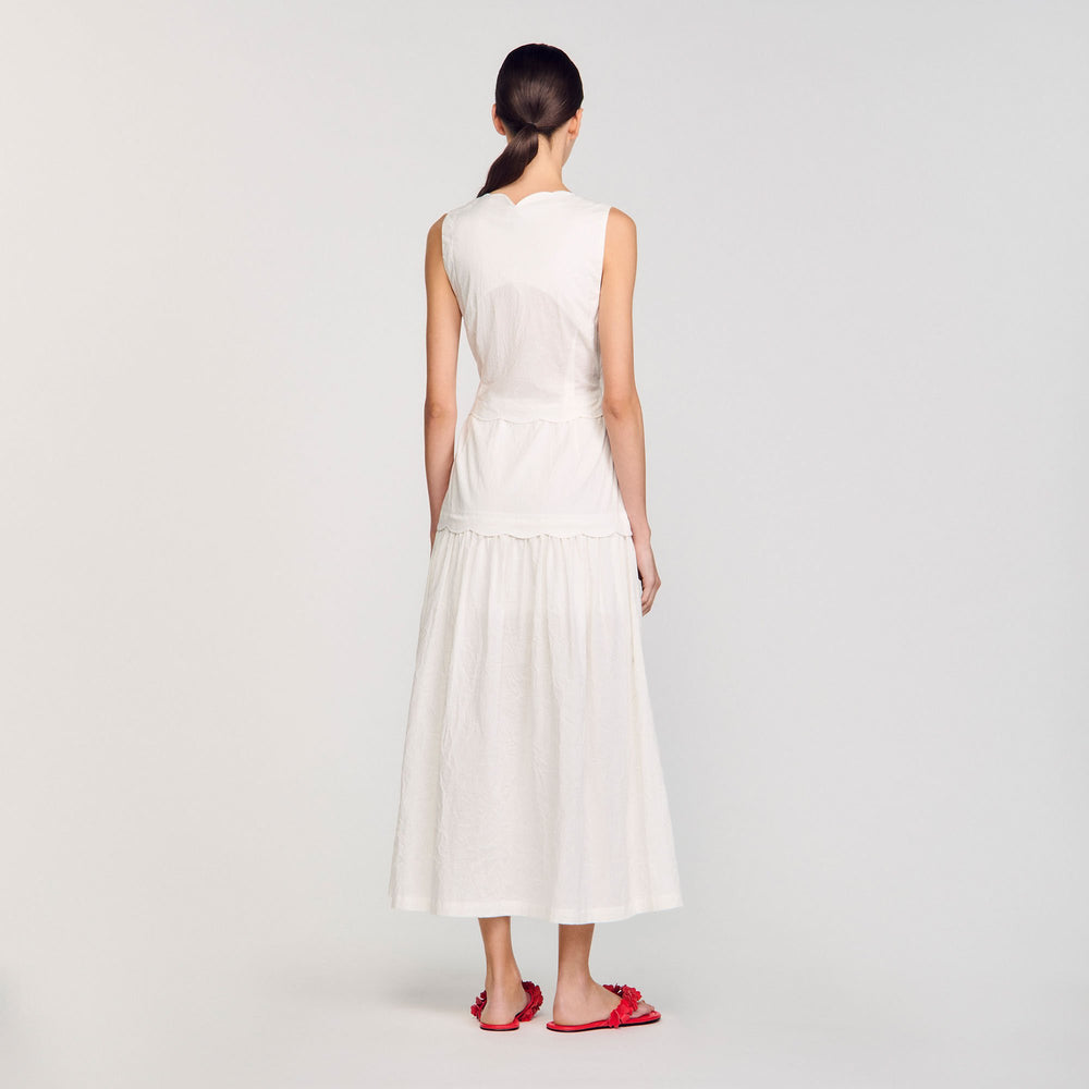 Sandro Women Crinkled maxi dress with bow