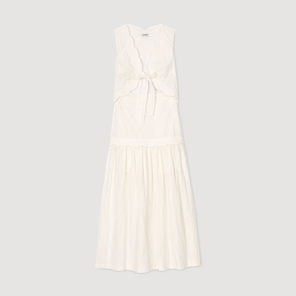 Sandro Women Crinkled maxi dress with bow