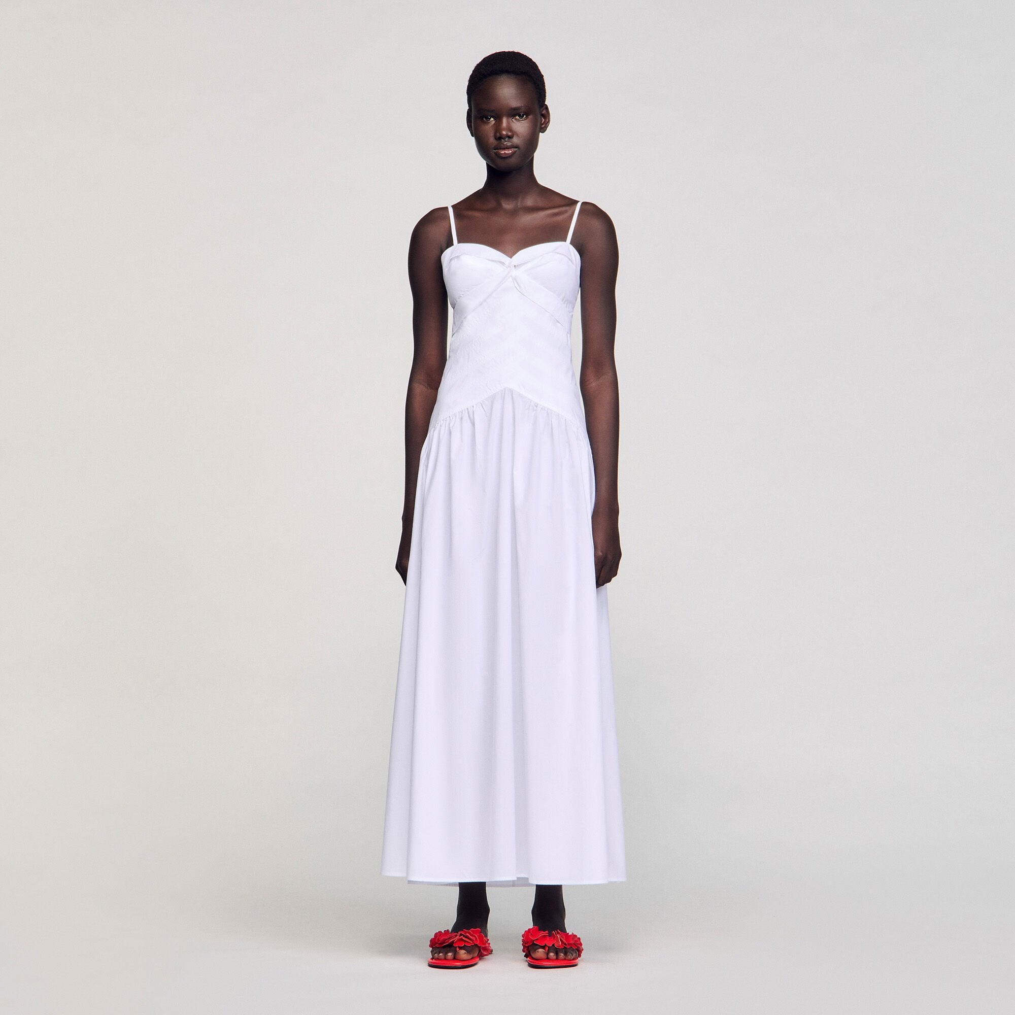 Sandro Women Draped bustier maxi dress