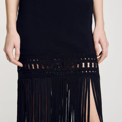 Sandro Women Fringed knit dress