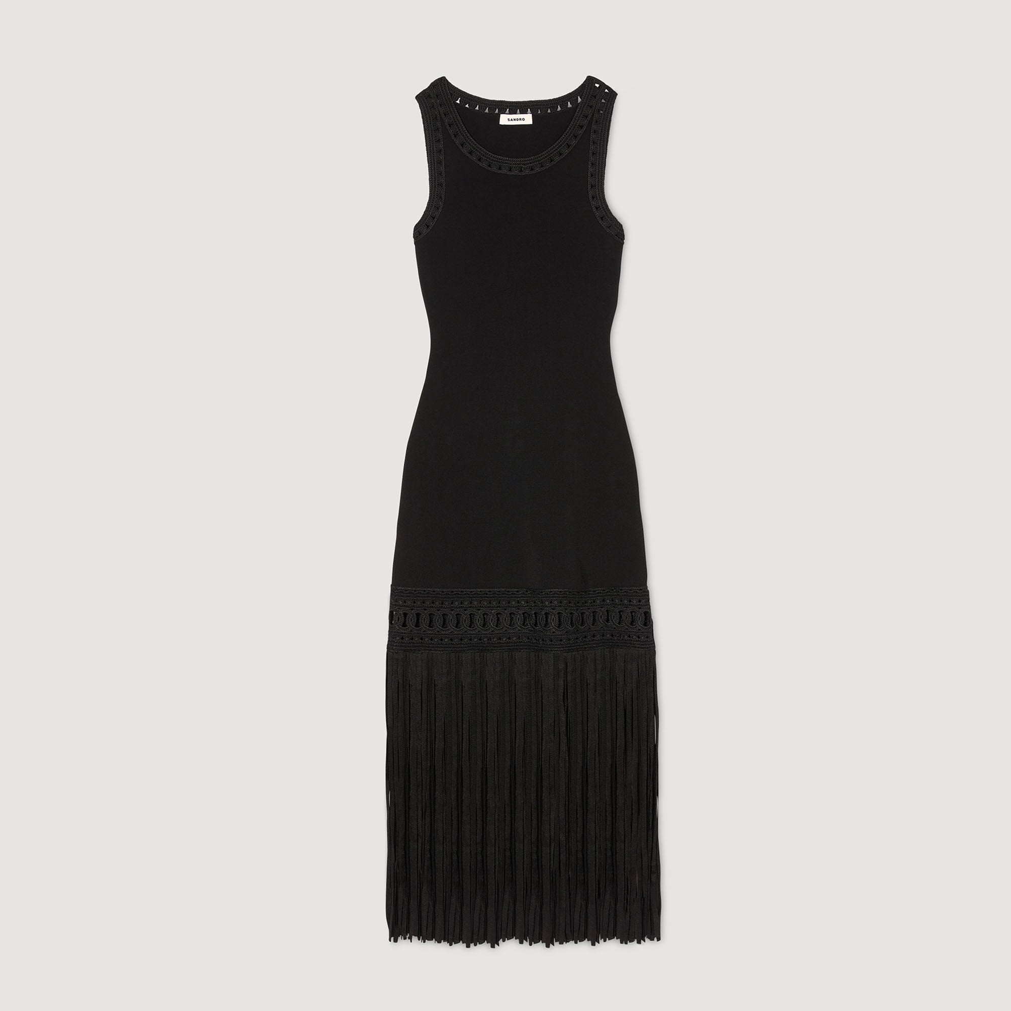 Sandro Women Fringed knit dress