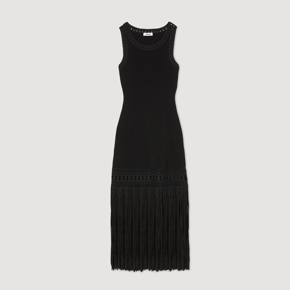 Sandro Women Fringed knit dress