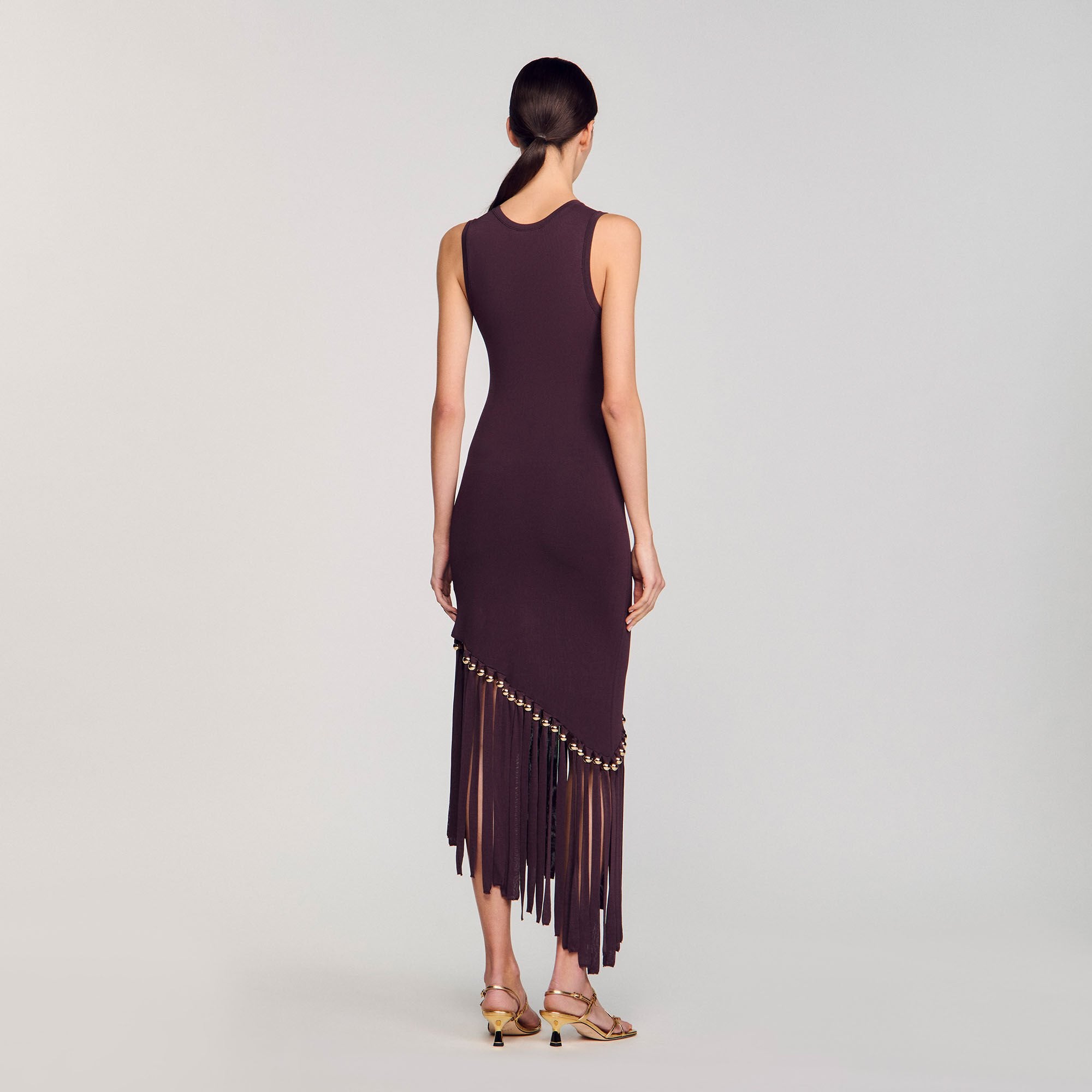 Sandro Women Fringed and beaded maxi dress