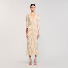 Sandro Women Rhinestone knit maxi dress