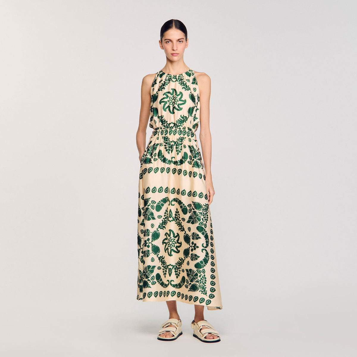 Sandro Women Leaf print maxi dress
